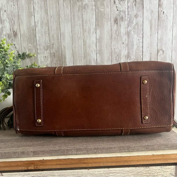 Dooney & Bourke Brown and Gold Satchel with Braided Handles Vintage - Picture 11 of 13